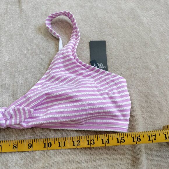Abercrombie and Fitch Pink and White Striped Bikini Bralette Size XL NWT - Picture 7 of 7